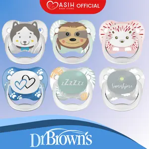 Dr Brown's Empeng Bayi Prevent Pacifier Stage 1 & 2 Empeng 0-6 6-18 Bulan Anti Gigi Tonggos | Empeng Bayi