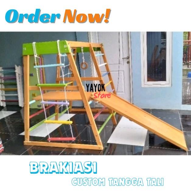 Brakiasi Tipe 1.4 Meter papan duduk // warna pelangi / natural - full colour / Playground anak kayu/ Montessori school Mainan 4