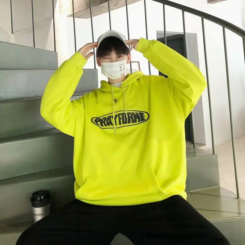 (S - 6XL) Hoodie Hijau Neon Korean Style Harajuku PRAYFORME Big Size Jaket Sweater Hijau Stabilo Pria Wanita pray for me Jumbo Oversize 6XL 5XL 4XL 3XL 2XL XL L M S Matcha Mint Fuschia Oren Orange