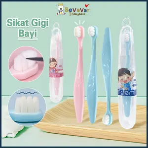 Bevavar Sikat Gigi Anak Bayi / Toothbrush Baby / Sikat Gigi Bayi Lembut Dengan Kotak 2-12 Tahun Merah Merah