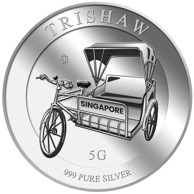 999 Pure Silver | 5g SG Trishaw Silver Medallion