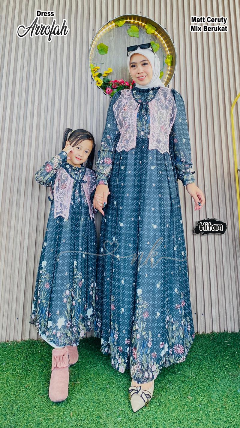 Product Introduction of DRESS NK Bisa Couple Ibu & Anak Perempuan FASHION MUSLIM REKOMENDASI GAMIS LEBARAN 2024 MEWAH KEKINIAN CERUTY SYARI / DRESS ARAFA Baju Keluarga Polos Pasangan Jilbab Mom 3