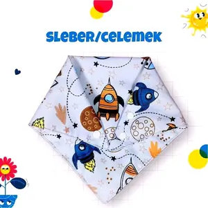 Slaber Bib Segitiga Slaber Celemek Bayi dengan Kancing - Motif Banyak & Pola Fashionable untuk Makan Anak Lembut Berkualitas