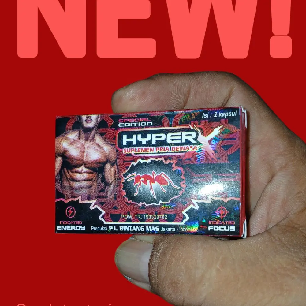 Hyper X Kapsul Herbal Isi 2 Kapsul Original BPOM Suplemen Pria Dewasa Fokus Energy
