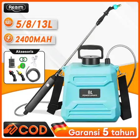 REAIM Alat Semprot Listrik Baterai 5L/8L Multiguna Untuk Semprot Obat Hama Siram Bunga Pembersihan Halaman Rumah dan Kebun Buah