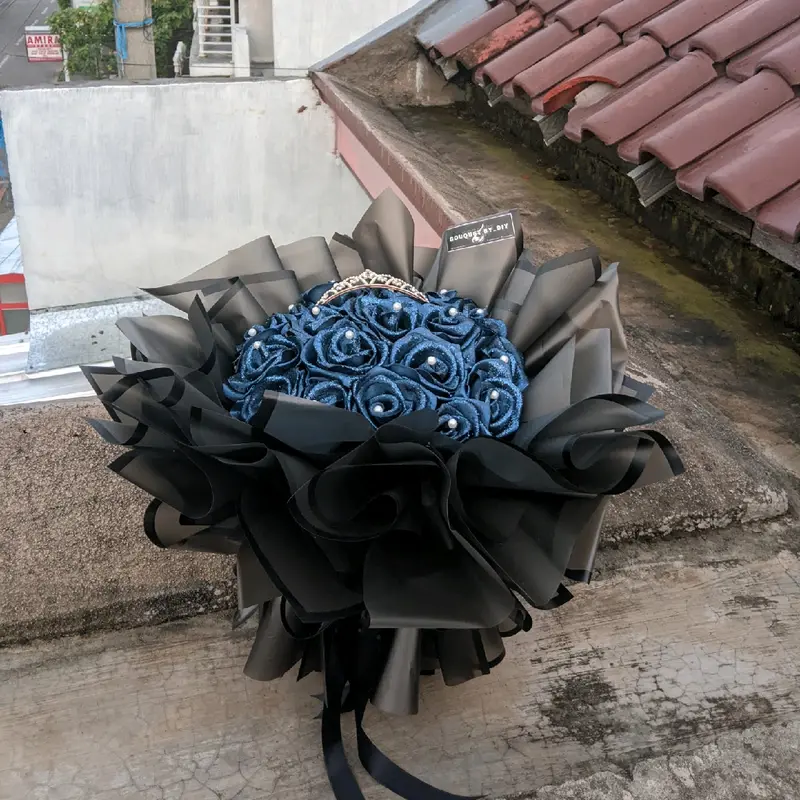 Round Buket pita satin/buket pita/bouquet BYDIY 1