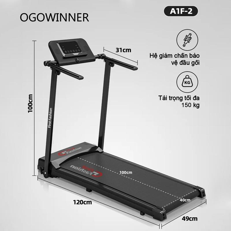 Máy Chạy Bộ Gia Đình Chuyên Nghiệp, OGOWINNER, Với Bảng Điều Khiển LCD Thông Minh