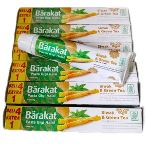 (PROMO) Barakat Pasta Gigi Halal 6 pcs Siwak & Green Tea 75 gr Extract Siwak & Green Tea Halal