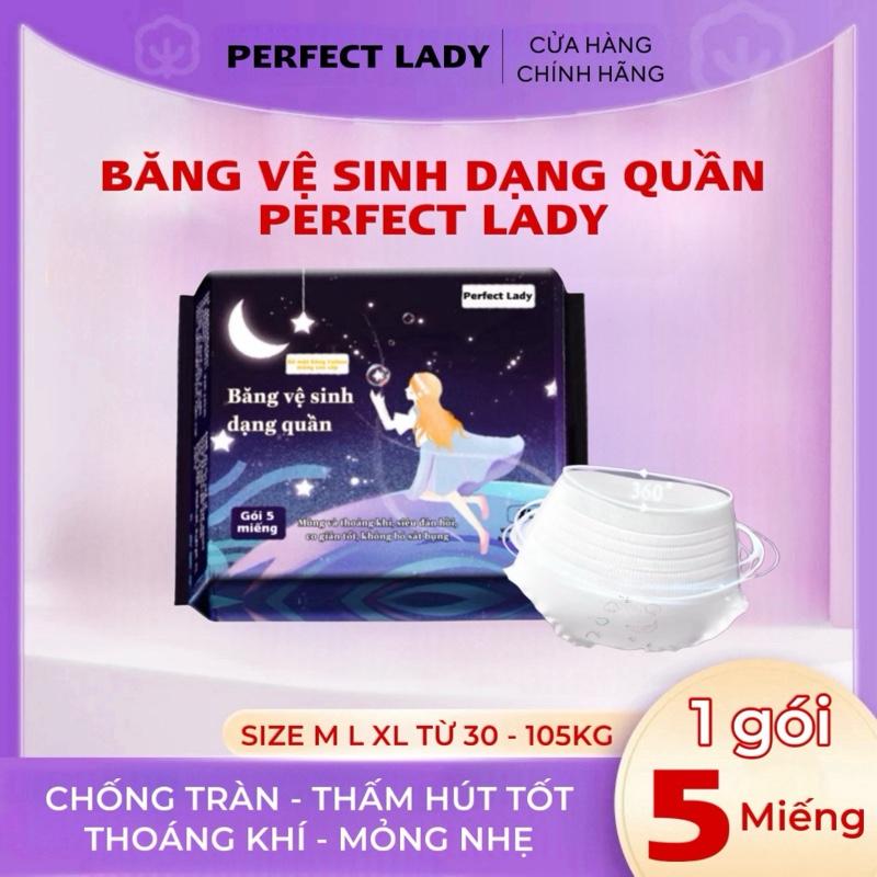  【1 GÓI 5 MIẾNG Băng vệ sinh dạng quần PERFECT LADY dùng được cả ngày và đêm phụ nữ sau sinh Tampon Nữ 