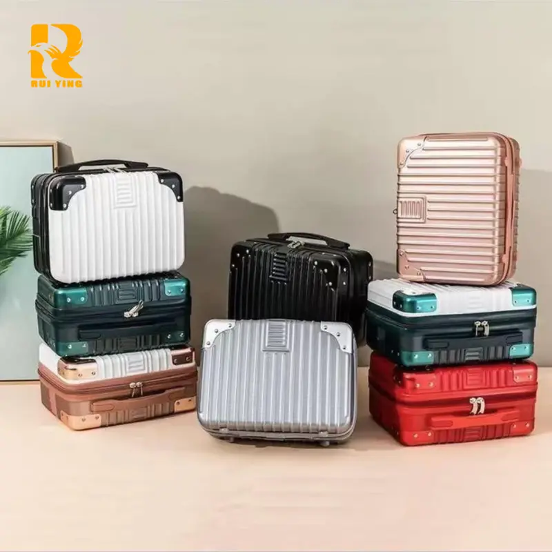 【RUIYING66 Koper.club】A916 Koper murah, tas kosmetik portabel, modis, tas penyimpanan perjalanan, koper untuk gadis, perlengkapan perjalanan wajib, ukuran 12/14/inci. tas make up koper mini lucu Kabin pouch  kosmetik Kantong 2