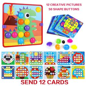 [Children christmas gifts] Little_Snoww Children's Early Education Toy Mushroom Button Creative Puzzle Toy Puzzle Development