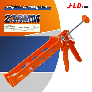 JLD Dripless Caulking Gun 15:1 Rasio Dorong Alat Tembakan Lem Silicone PVC untuk Bathroom & Kitchen Sink Thrust Ratio 15:1