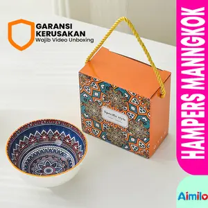 Aimilo - Hampers Mangkok Keramik SNI 1 PCS Include Box Cantik - Souvenir Pernikahan Mangkuk Keramik