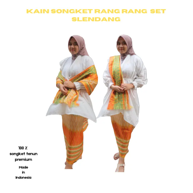 KAIN SONGKET MOTIF RANG-RANG SET SLENDANG Selendang Sarung 1