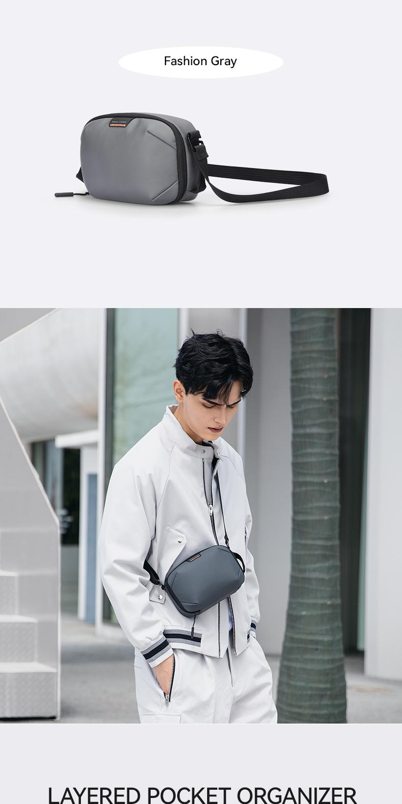 Product Introduction of MARK RYDEN single-shoulder crossbody bag, travel storage bag, detachable shoulder strap, chest bag, small backpack for outdoor cycling, fashionable and casual, individual and simple, water-repellent fabric, festival gift 5