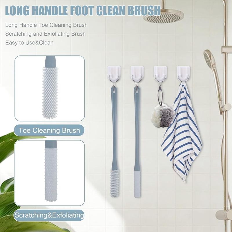 Product Introduction of 2PCS Soft Silicone Foot Wash Brush, Toe Gap Cleaning Brush, Foot Brush for Shower with Long Handle, Foot Brush with Brush Heads in Two Sizes, Foot Bath Brush for Seniors 17