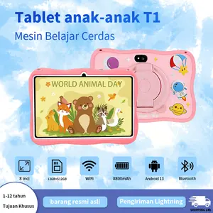 Mainan belajar anak-anak T1 multifungsi | Tablet prasekolah AI terintegrasi, bahasa Inggris-Indonesia, perawatan mata, permainan menyenangkan, memori yang cukup, harga murah