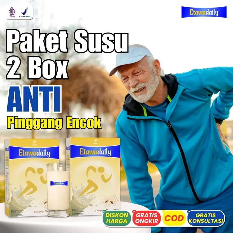 Etawadaily PAKET 2 box susu etawa Bubuk Dairy, Susu Etawadaily, Susu kesehatan, susu bubuk, susu kambing etawa 100% asli, susu kambing etawa BPOM susu kesehatan tulang susuetawa susukambing  viral milk susukambing  etawaku Bahan Minuman Honey untuk 1