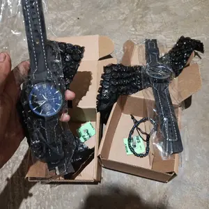 Free Gelang !! ( BISA COD ) Jam Tangan Kasual Analog Pria Tali Rubber Chrono Variasi Body Bulat Stainless Steel Anti Air Watchess Hiasan