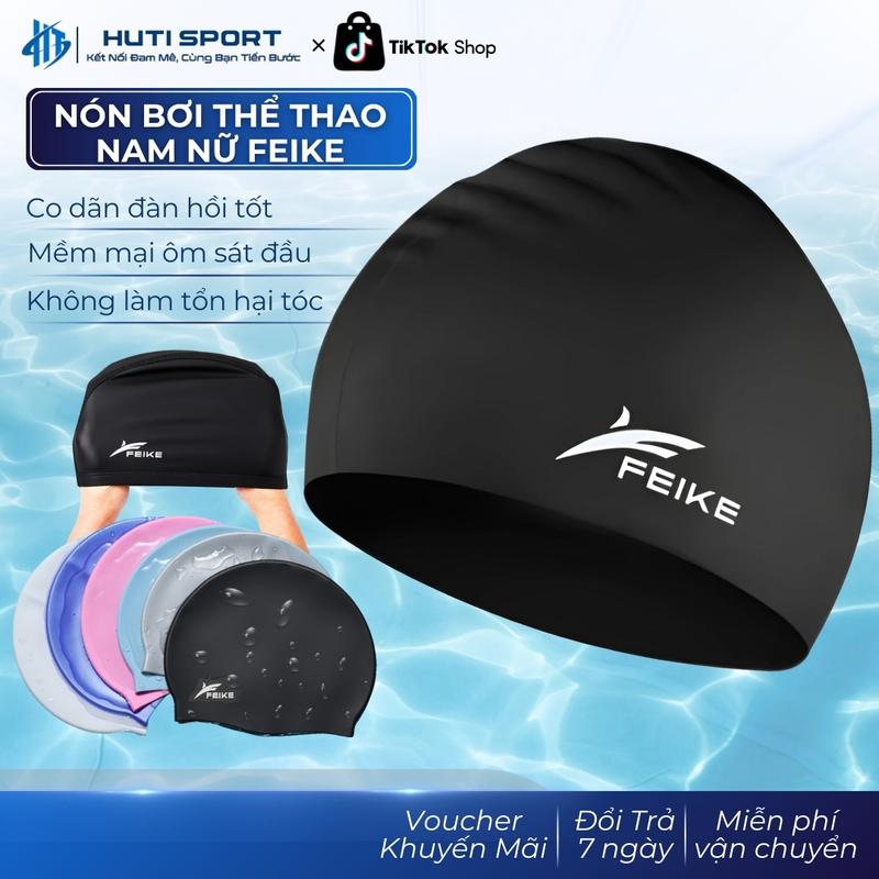 Mũ Bơi Feike Mới, Nón Bơi Nam Nữ Chất Liệu Silicon Cao Cấp Sport