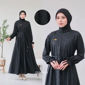 Shofa Abaya Embos Forzaleta Basic Star Gamis Umroh Haji Exclusive Hitam Premium Lembut