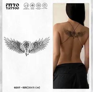 FittaO Tatto GZXT-083 Tato Temporar Premium Semi Permanen 28x15 cm Tahan Air & Sabun Tinta Herbal Chromogenic Ink Sayap Punggung