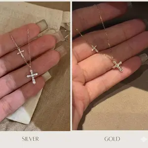 OMG.Perhiasan.Shop Kalung Titanium Motif Salib Simple Mewah Anti Luntur Cocok Untuk Berbagai Gaya Dan Kesempatan Perhiasan Serbaguna