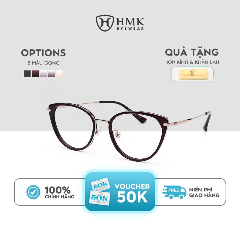 Gọng Kính Mắt Mèo HMK Eyewear Nhựa Kim Loại Cá Tính Thời Trang Nam Nữ - MM0938
