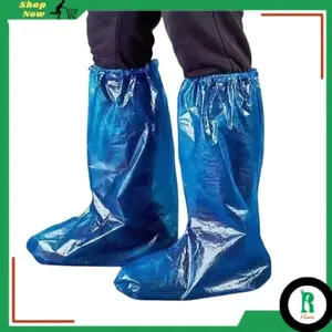 10 Pcs Sarung Sepatu Sekali Pakai / Bot Panjang Anti Air Anti Selip