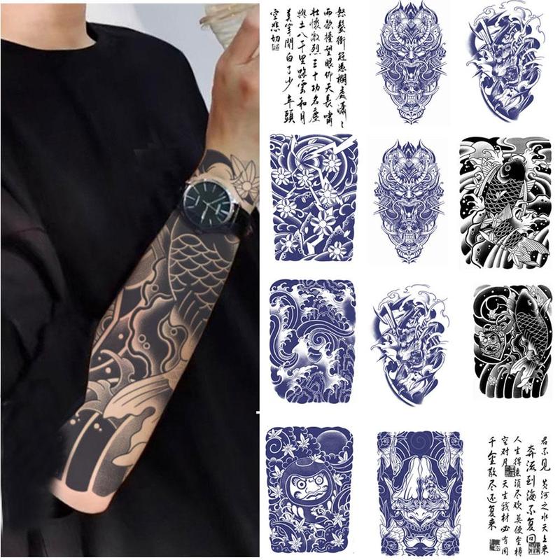 Hình Xăm Dán Cánh Tay Hoa, 1 Miếng, Hình Xăm Giả Tạm Thời Bán Vĩnh Viễn, Không Thấm Nước, 8 Kiểu Có Sẵn 1