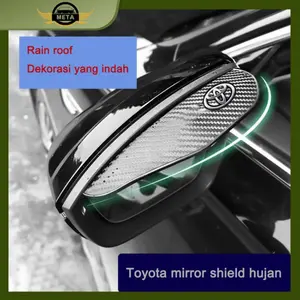 [Meta] Pelindung Tahan Air Penglihatan Alis Serat Karbon Universal untuk kaca spion mobil Otomotif Car