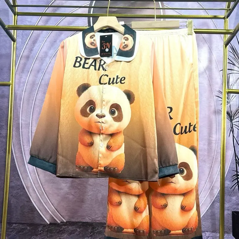 Đồ ngủ, đồ bộ pijama tay  dài lụa xước dưới 60kg
