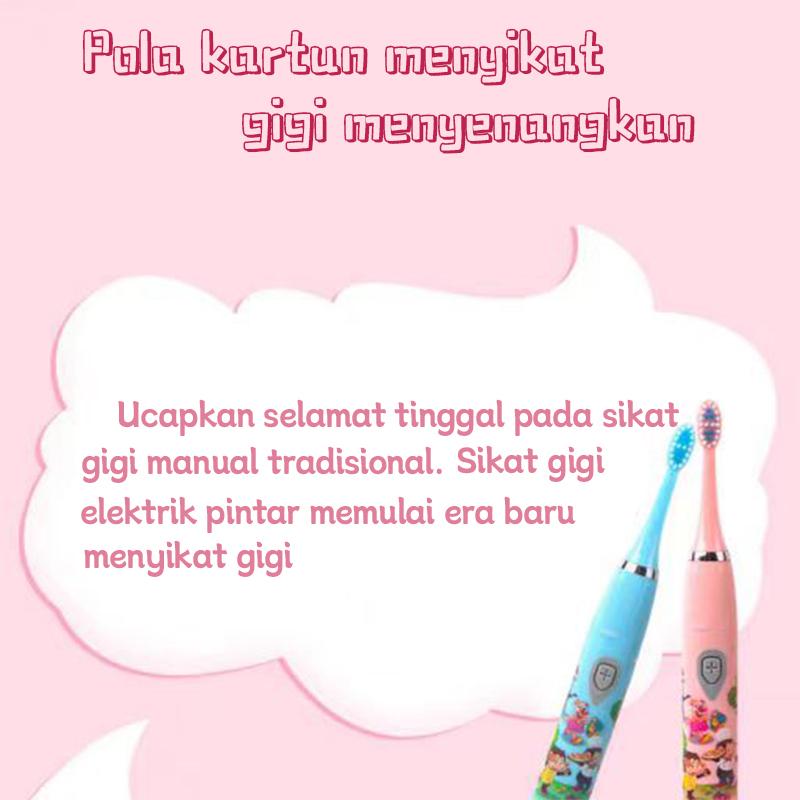 Product Introduction of [PGS] Sikat gigi elektrik anak bentuk kartun sangat lucu bulu lembut untuk melindungi gusi  Getaran frekuensi tinggi efektif membersihkan kotoran di sela-sela gigi  Ini adalah penolong yang baik untuk menyikat gigi bayi 17