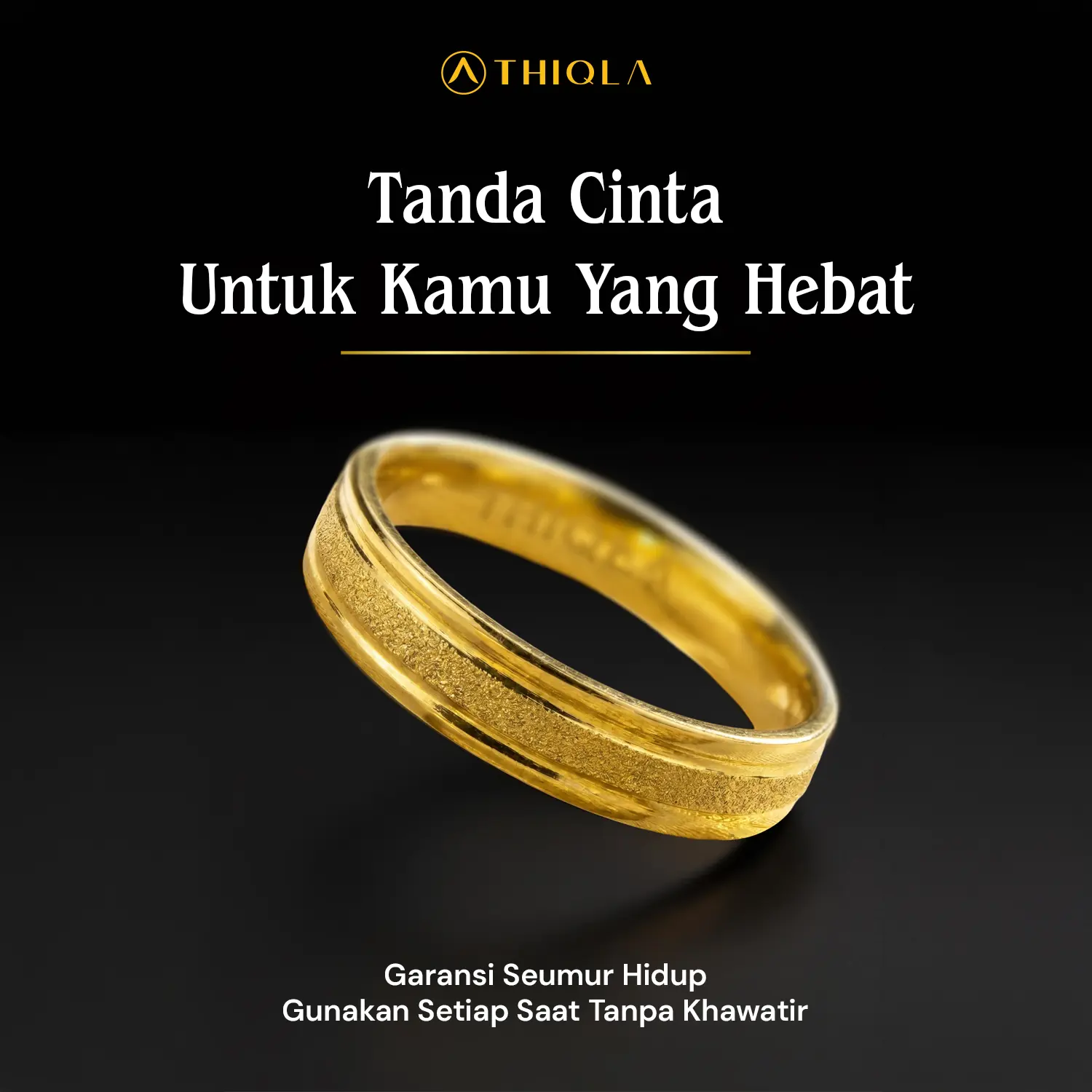 THIQLA - Cincin Mirip Emas Asli RANA - Cincin Oura Untuk Cincin Kawin Lamaran Wanita Nikah Couple - cincin cewek aesthetic ala korea mirip Cincin Titanium Ori