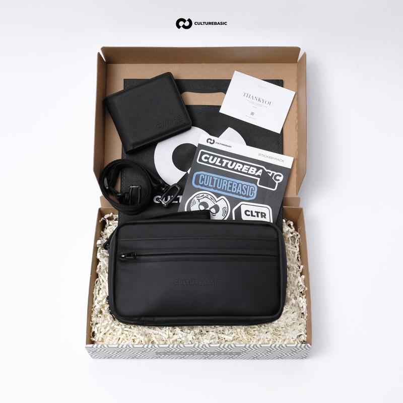 Culture Basic | All Waistbag/Clutchbag Bundling Include Soft Box ( Waistbag/Clutchbag + Dompet + Soft Box ) Tas Selempang Pinggang Pria | Handbag Waterproof 8