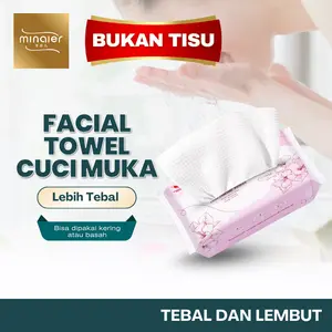 [EXCLUSIVE CI KEZIA] MINAIER Facial Towel Cuci Muka 100% Cotton Menyeka Foam Busa di Wajah Lebih Bersih Handuk Lembut Wajah Disposable Kering & Basah MN02