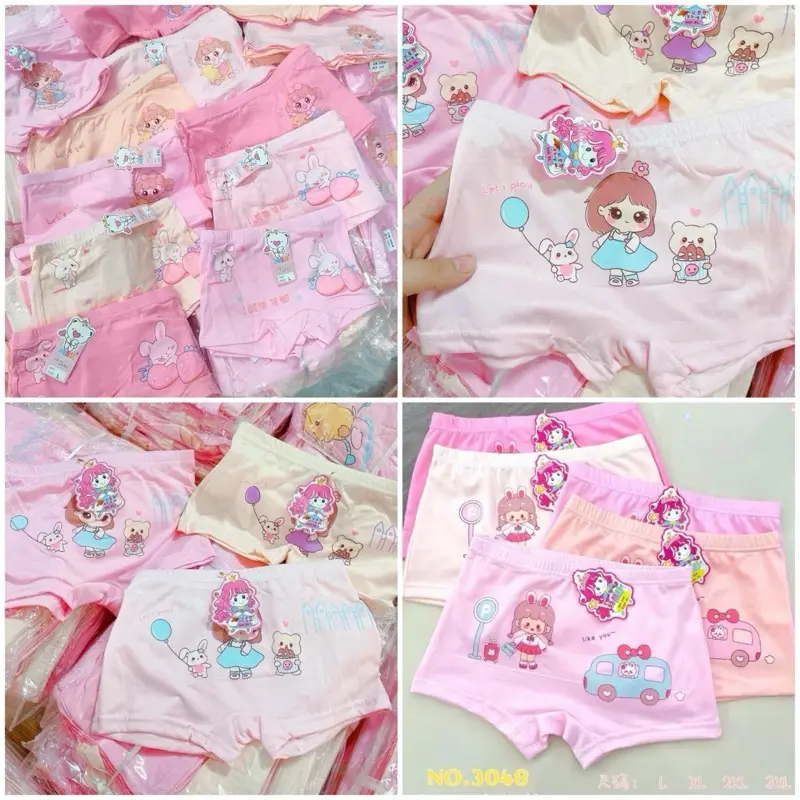 Quần chip đùi cho bé gái chất cotton co giãn tốt 10-32kg