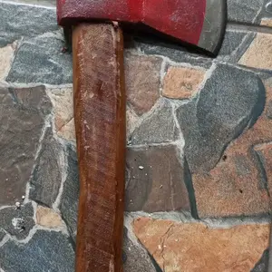 Kapak Baja Cacah Tulang Sapi Super Tajam - Kampak Belah Potong Kayu Tukang Bangunan, Panjang 33 cm