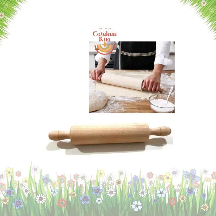 ROLLING PIN KAYU PEGANGAN/PENGGILING ADONAN KUE PUTAR DAN TIDAK PUTAR KUALITAS TERBAIK HARGA TERJANGKAU 2