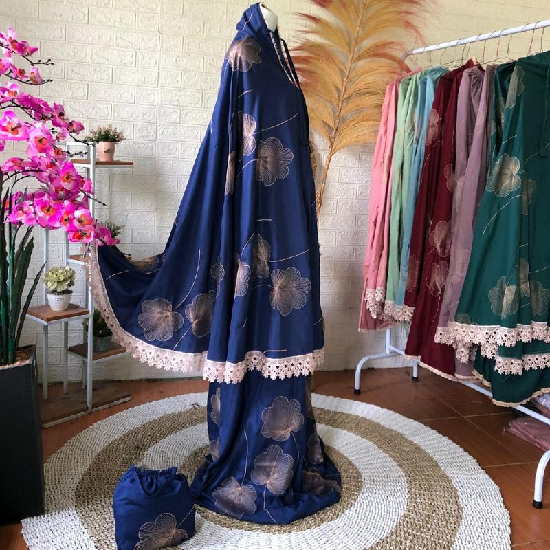 MUKENA DEWASA BORDIR KIPAS 2IN1 KATUN MIKRO PREMIUM Renda Traveling Muslim 6