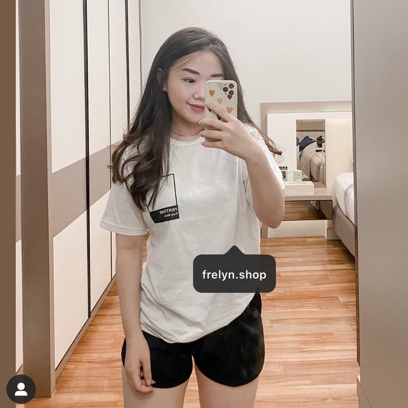 PANTONE TSHIRT l BAJU KAOS TUMBLR TEE KAOS WANITA OVERSIZE PENDEK POLOS COTTON COMBED 30'S CROP KOREA FASHION BLACK HITAM PUTIH WHITE SAGE GREEN BEIGE MOCCA LILAC DUSTY ROSE BLUE PINK 6