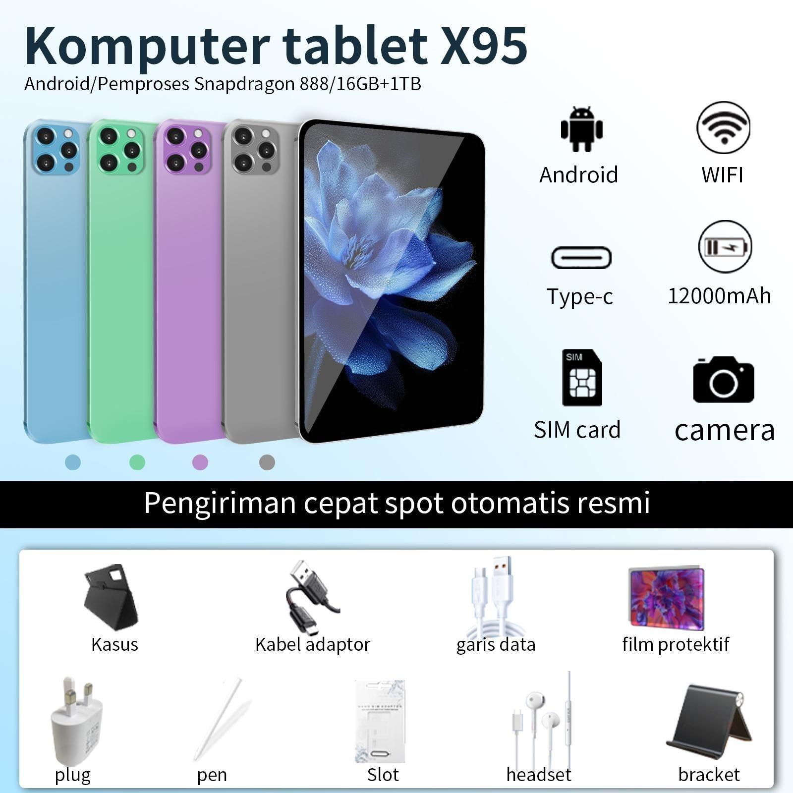 【Dapat Tersambung Ke Papan Kekunci Bluetooth+ COD】2026 Pintar Baru X95 Belajar Jalan Online Entertainment Games Business Office 5G Fashion pad Wifi laptop 1 jutaan murah viral tablet tab 1 jutaan Layar Layar Layar