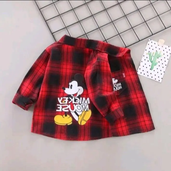 KEMEJA FLANEL KOTAK MICKEY 1