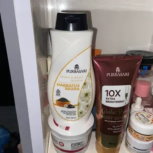 [GET 3] Purbasari Lulur Mandi Putih 200gr + Body Serum Gluta Hya 180ml + Hand & Body Lotion Habbatusauda 200ml