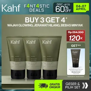 [KAHF BUNDLE 3IN1 PAKET FACIAL WASH] Triple Pack Face Wash 100 ml - Sabun Cuci Muka Pria Brightening, Acne, Oily, Comedo, Sensitive Skin - Wajah Glowing, Jerawat Hilang, Bebas Minyak - Gentle Cleanser Low pH for Daily Use