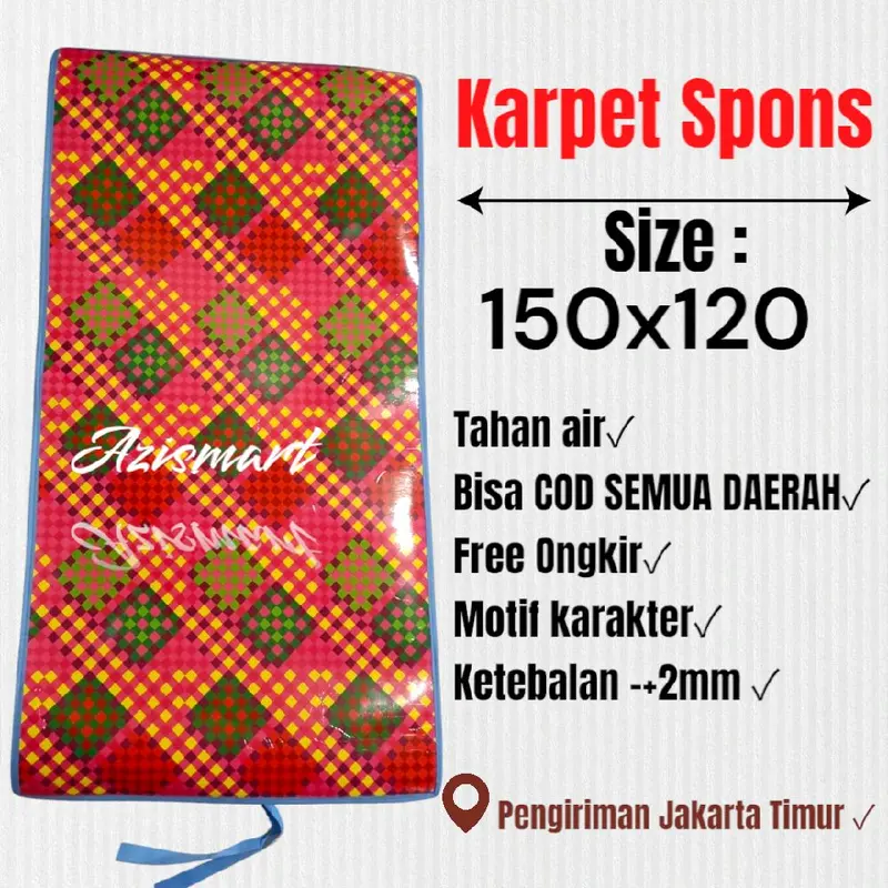 Karpet Tikar Lipat Gulung Eva Spon Ukuran 150x120cm Motif Campur Random Karpet alas Spon Laminating tikar tidur Alas lantai plastik hampers 0