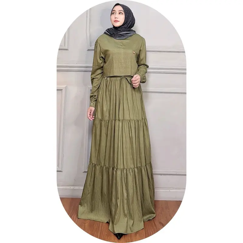 MOZHA SHAFURA. Cloth - NAURA DRESS Bahan Katun Crespo Halus Lembut Nyaman Gamis Wanita Muslim Maxi Resleting Busui Wudhu Friendly Formal Casual Elegant