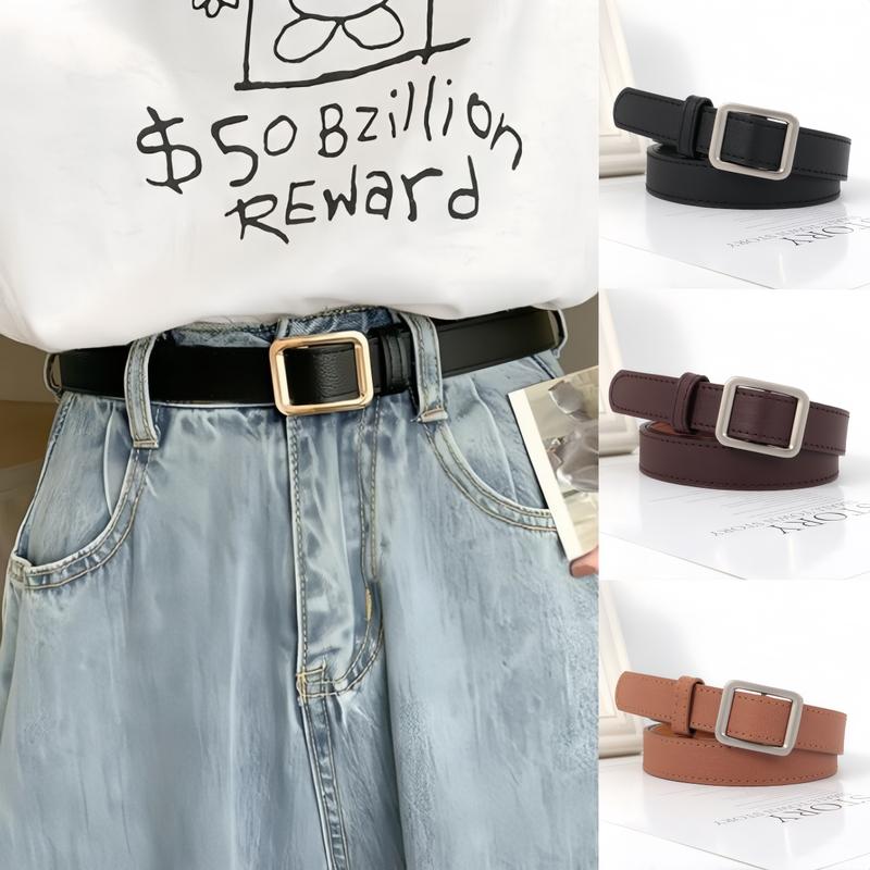 Thắt lưng nữ  dây nịt nữ khóa chữ nhật không lỗ 2.3cm dây nịt học sinh sinh viên phong cách Hàn Quốc