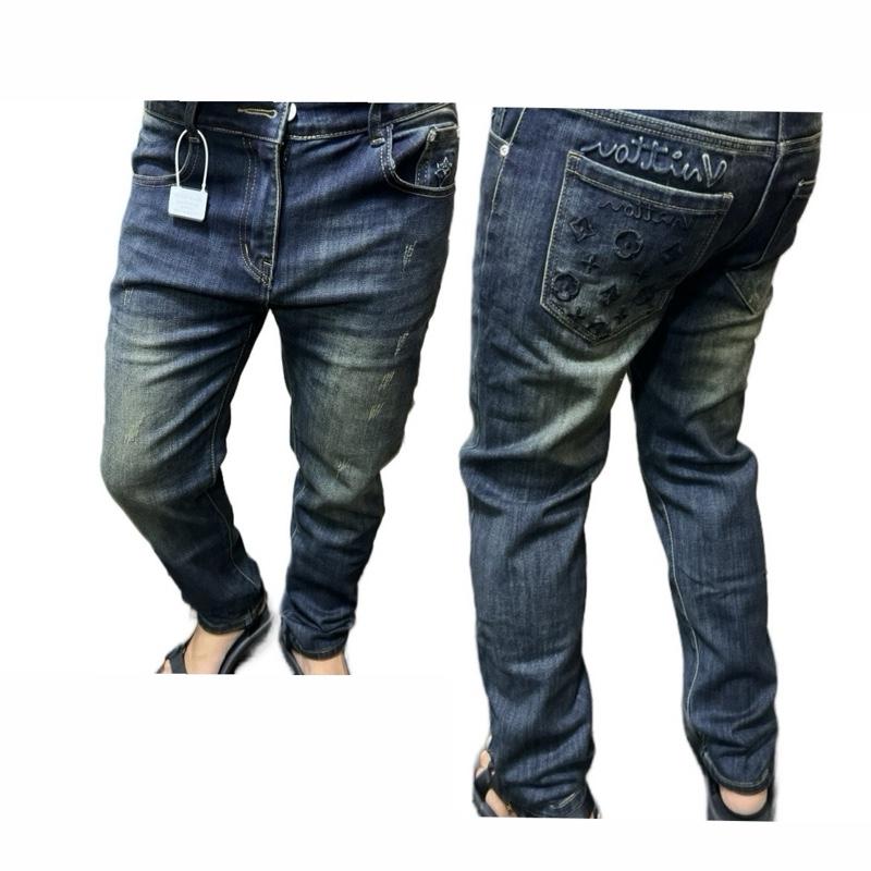quần jean nam ngắn dài hoạ tiết chữ dập nổi túi sao hoa thêu cực đẹp