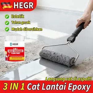 【Renovasi jadi mudah】Cat Lantai Epoxy Self Flow 1kg Cat aspal Lantai keramik Berlaku untuk Pabrik Lantai semen atau rumah k Indoor Ourdoor Tahan gesek lapangan Paint